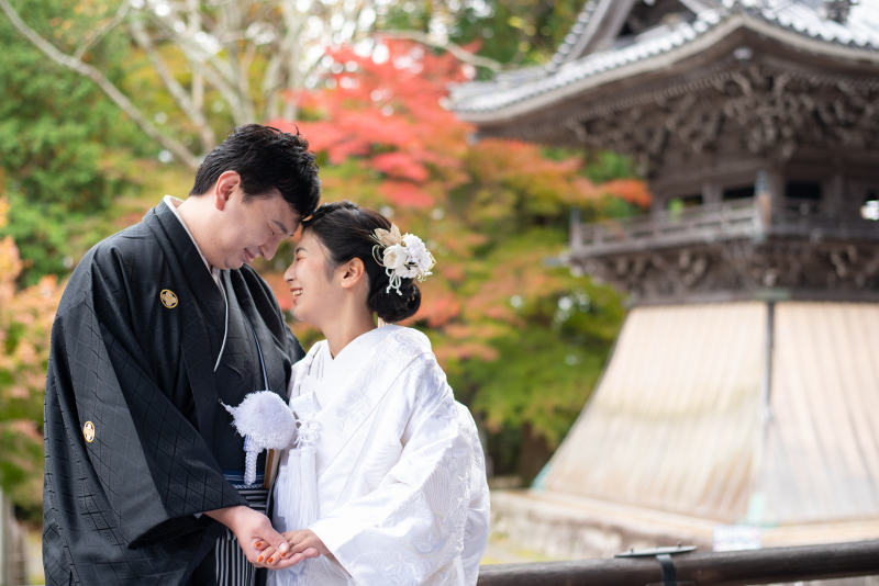 【白無垢・色打掛羽織替えで2点着用】満足和装フォトプラン　新郎1点｜新婦和装2点着用