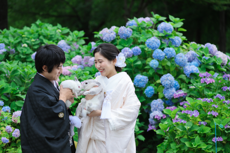 ♦和装を着てペットと撮影が叶います♦　新郎新婦和装・撮影・撮影データ・ヘアーメイク・アテンド