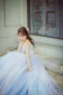 パープルチュールドレス