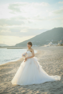 すみれ柄ふわふわドレス