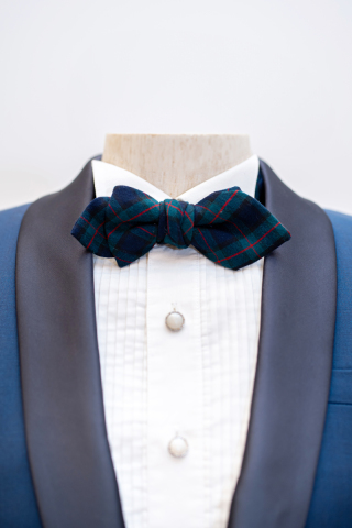 グリーンチェック蝶ネクタイ