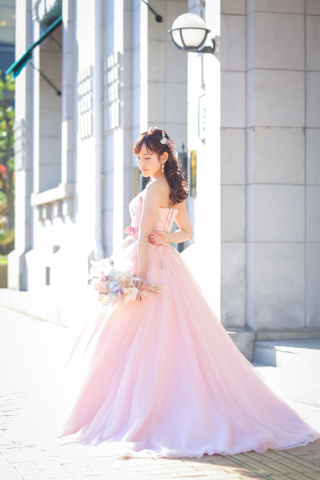 ピンクチュールドレス
