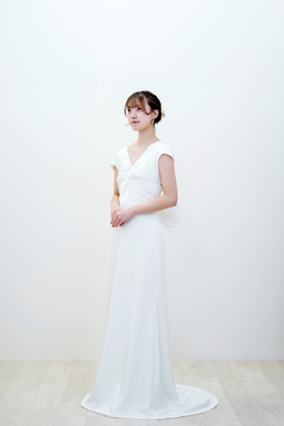 半袖バックリボンドレス