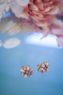 ピンクフラワーイヤリング