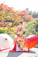 赤x金x紺　鞠柄