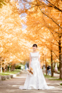 シンプルサテンドレス