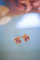 ピンクパープルビジューイヤリング