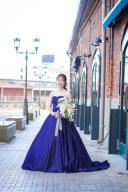 ネイビーサテンドレス