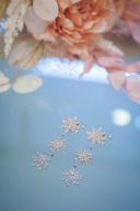 スノーフレークビジューイヤリング（シルバー）