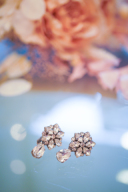 クリアクリスタルフラワーイヤリング