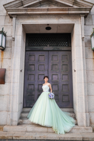 グリーンチュールドレス