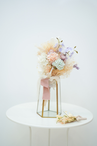 パステルドライフラワーブーケ