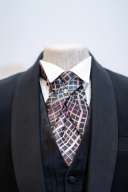 ブラウンチェックオーバータイ