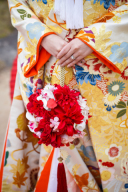 レッド和装ブーケ