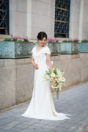 半袖バックリボンドレス