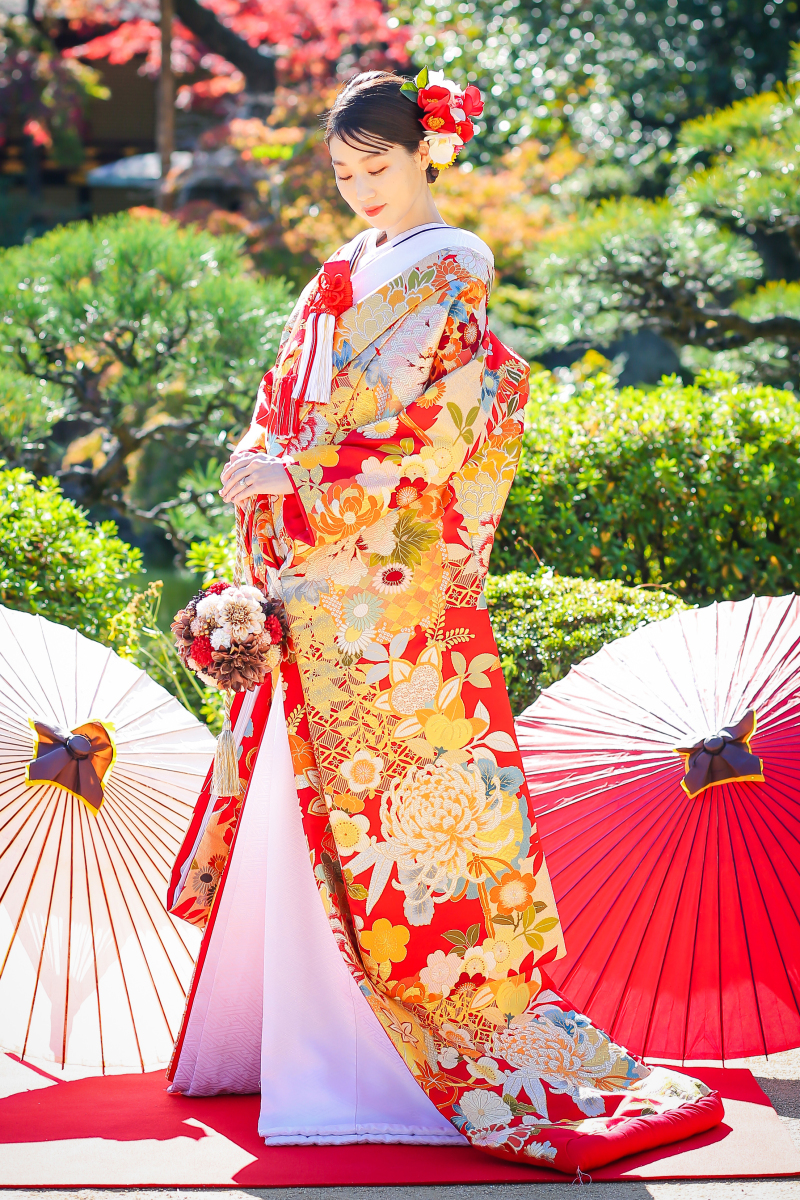 桃山花灯り 赤 衣装 ドレス フォトスタジオ ブライズメイド 兵庫県でフォトウェディング探すならphotorait