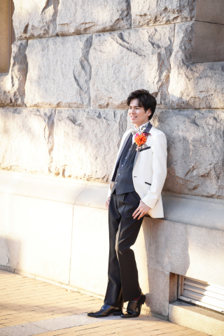 ホワイト×ブラックタキシード