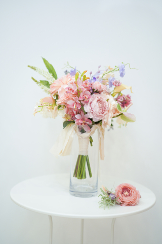 ピンク×グリーン×ホワイトブーケ