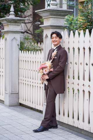 ブラウンロングタキシード