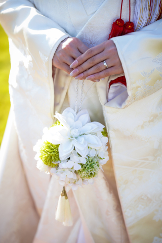 ホワイト和装ブーケ