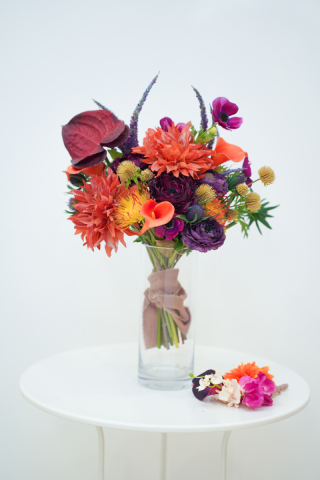 オレンジ×パープルブーケ