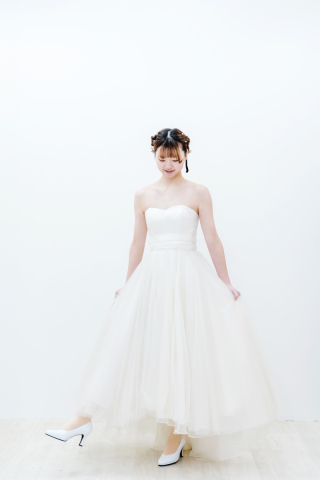 ミモレ丈チュールドレス