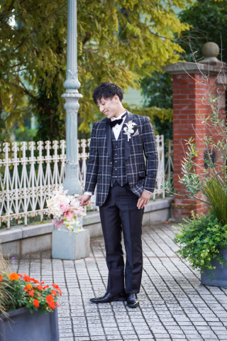 黒チェックタキシード