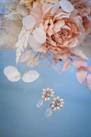 パールフラワーイヤリング（シルバー）