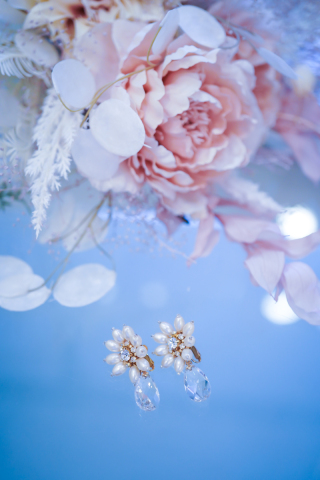 パールフラワーイヤリング（ゴールド）