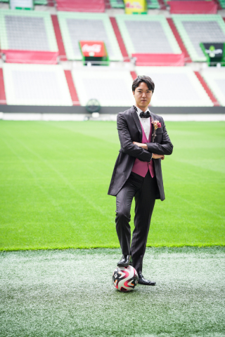 ピンクストライプタキシード