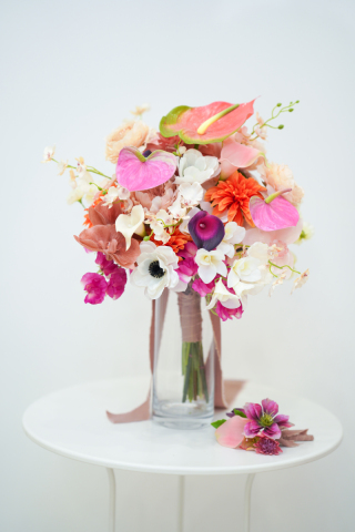 レッド×ピンク×ホワイトブーケ