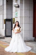 ビジューチュールドレス