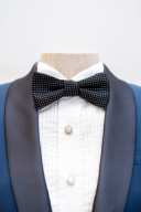 黒×シルバードット蝶ネクタイ