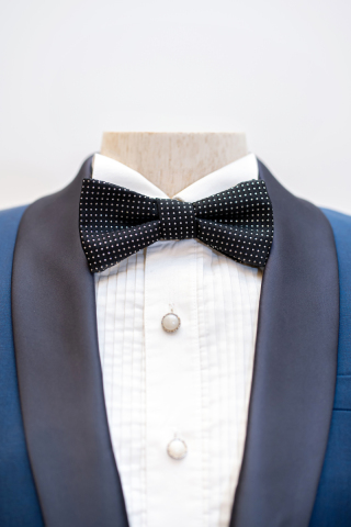 黒×シルバードット蝶ネクタイ