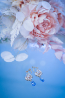 ブルービジューイヤリング