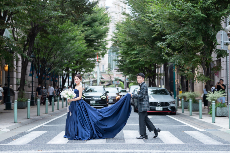 二人仲良く並んだ横断歩道でのショット♡♡♡