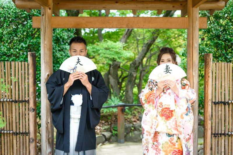 夫＆妻の扇子を持って♬