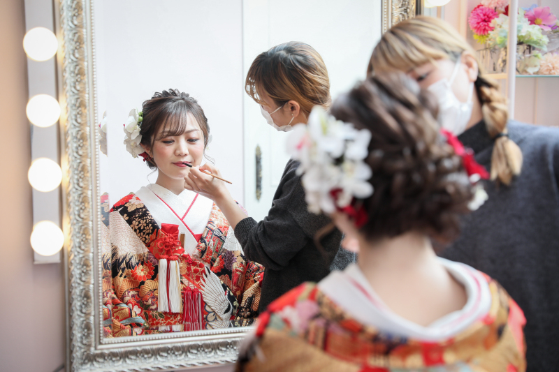 和装の撮影に向けて準備中♡