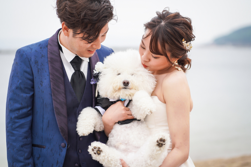可愛いすぎる!愛犬ちゃんとスリーショット♡