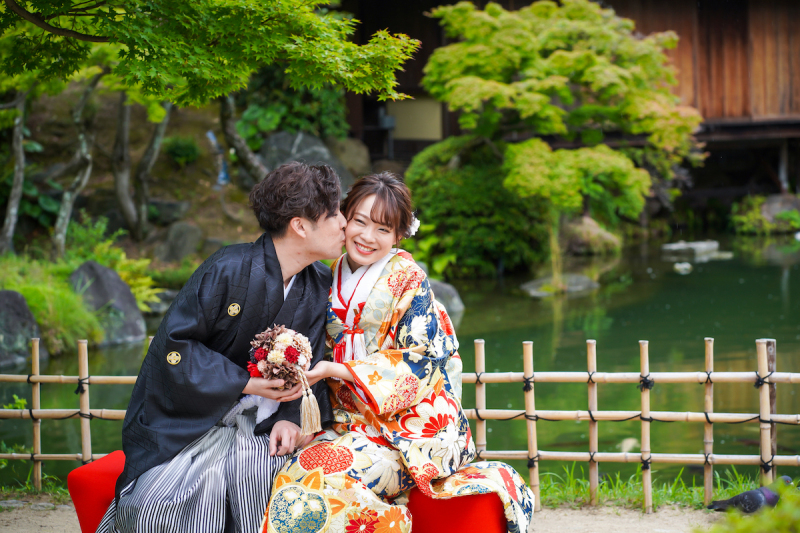 ちゅっ♡新婦さんの嬉しそうな笑顔♡♡