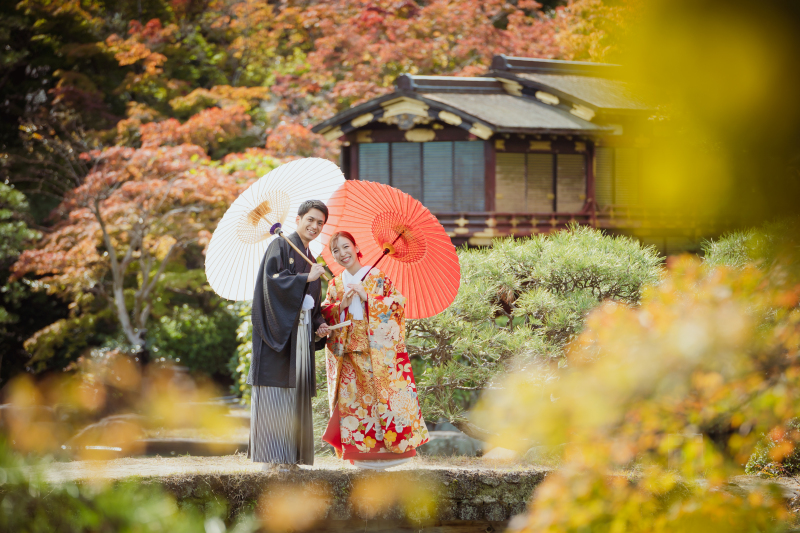 和装はとっても綺麗な日本庭園で♡♡