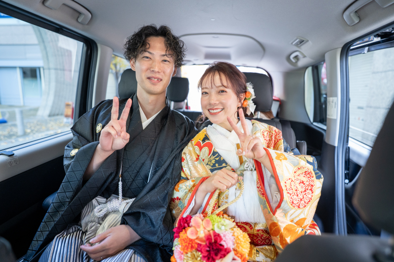 まずは和装の撮影へ！