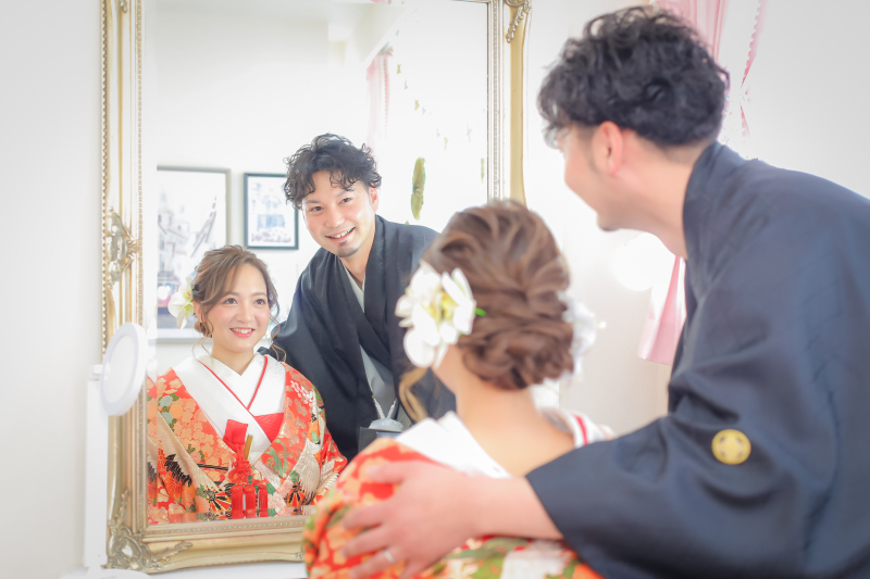 まずは控え室ではじめのショット◎