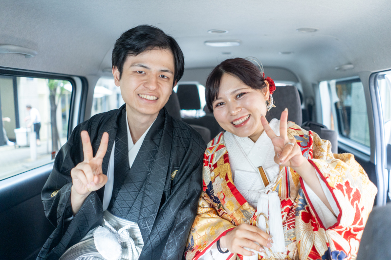 まずは和装の撮影へ!