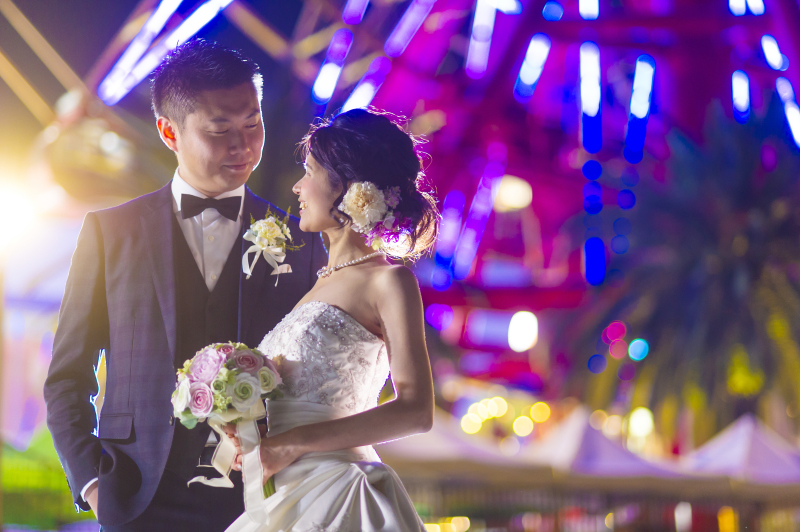 お着替え後にロマンチックなナイトフォト