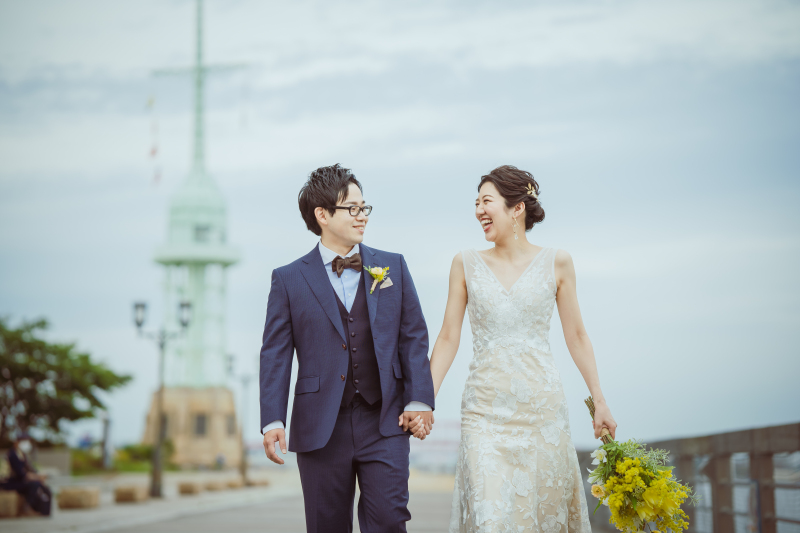 洋装の撮影は、ハーバーランドへいってきました！