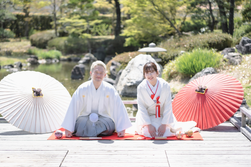 2人並んで正座のショット♡