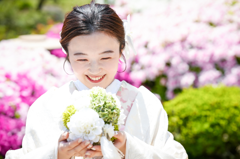 新婦さんのソロショット!◎笑顔が可愛い♡