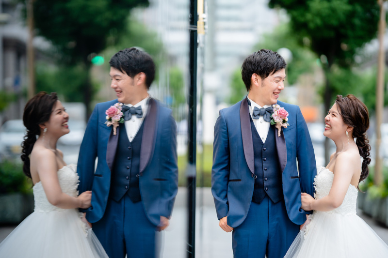 反射を使ってお洒落なラブラブショット♡
