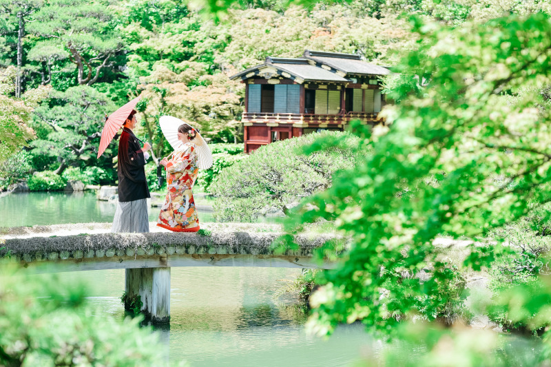 橋の上で…